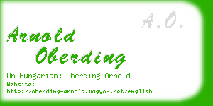 arnold oberding business card